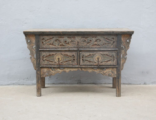 Antique Chinese Elm Shanxi Province Hall Cabinet/Altar Table, 55x19.5x34.5H - Image 5