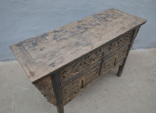 Antique Chinese Elm Shanxi Province Hall Cabinet/Altar Table, 55x19.5x34.5H - Image 4