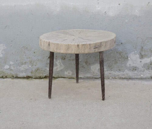 Reclaimed Elm Slab Iron Leg Table