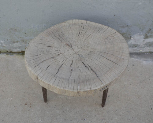 Reclaimed Elm Slab Iron Leg Table - Image 2