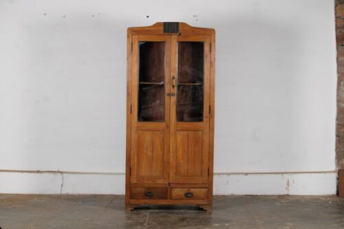 Vintage Indian Teakwood Bookcase, 72Hx33x15
