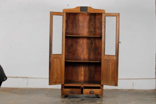 Vintage Indian Teakwood Bookcase, 72Hx33x15 - Image 6