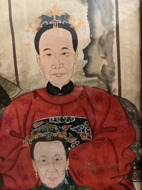 Antique Chinese Ancestral Portrait, 50Hx35.5 - Image 3