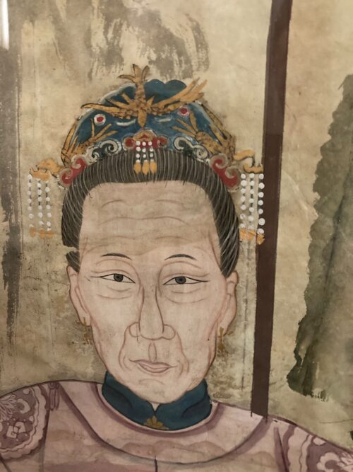 Antique Chinese Ancestral Portrait, 50Hx35.5 - Image 6