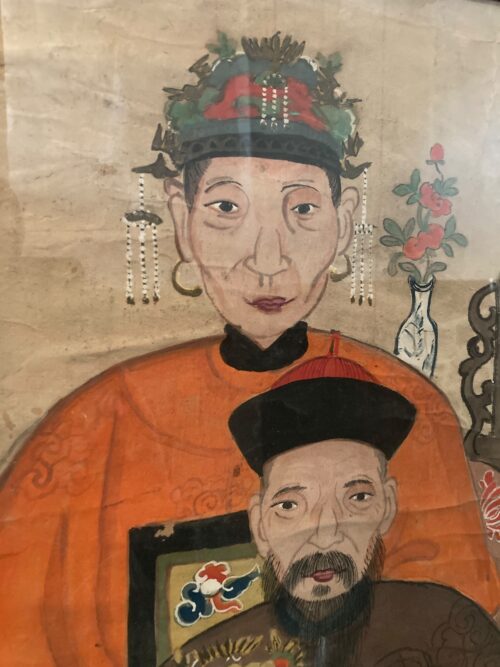 Antique Chinese Ancestral Portrait, 51Hx32.5 - Image 2