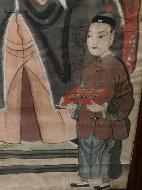 Antique Chinese Ancestral Portrait, 51Hx32.5 - Image 6