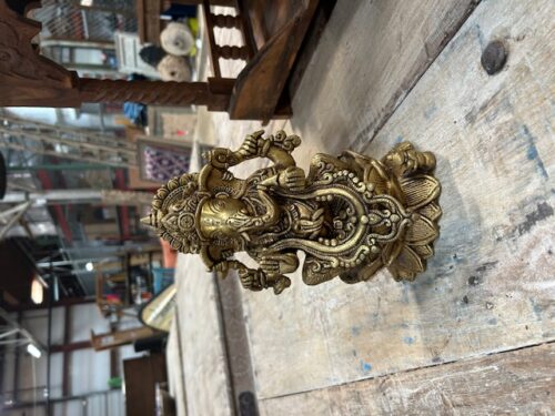 Vintage Indian Brass Statue of Ganesh, 9Hx5x4 - Image 2