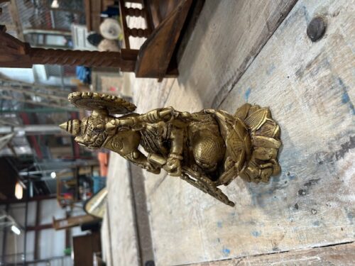 Vintage Indian Brass Statue of Ganesh, 9Hx5x4 - Image 3