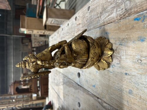 Vintage Indian Brass Statue of Ganesh, 9Hx5x4 - Image 4