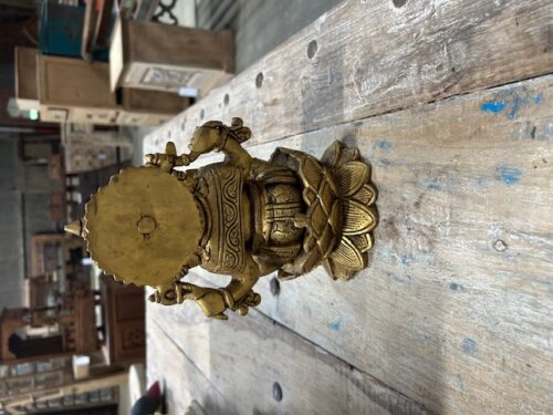 Vintage Indian Brass Statue of Ganesh, 9Hx5x4 - Image 5