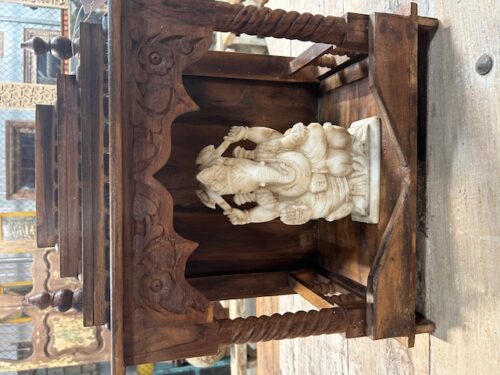 Vintage Indian Marble Ganesh Statue, 10Hx6x3 - Image 2