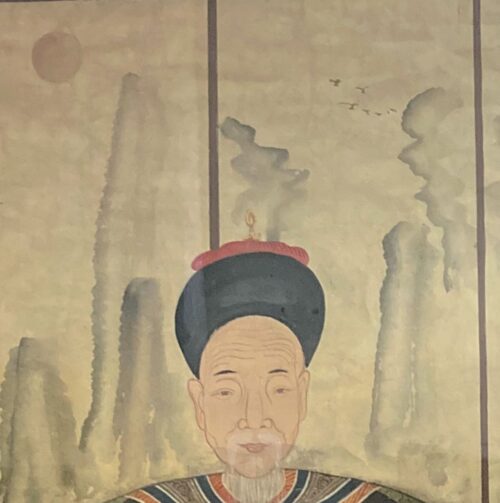 Antique Chinese Ancestral Portrait, 50Hx35.5 - Image 4