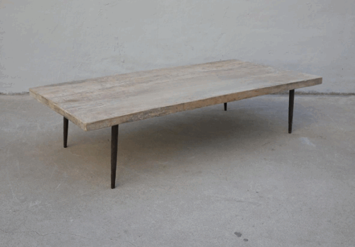 Reclaimed Elm and Iron Coffee Table 61 x 30.25 x 14 H