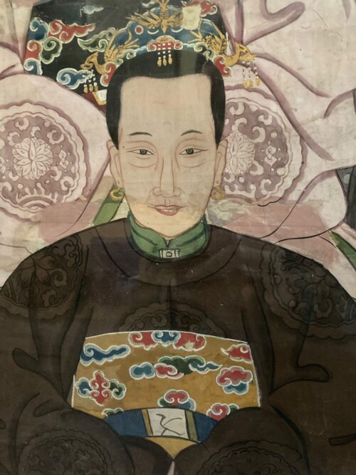 Antique Chinese Ancestral Portrait, 50Hx35.5 - Image 5