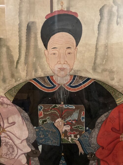 Antique Chinese Ancestral Portrait, 50Hx35.5 - Image 2