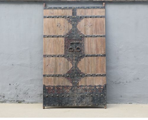 Antique Chinese Pine Compound Gate, 94Hx75x2