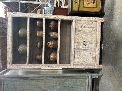 Reclaimed Pine bookcase with custom paint finish, 87Hx49x15.5