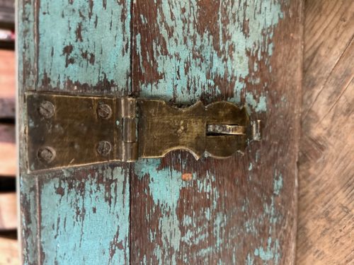 Antique Indian Painted Teakwood Small Writing Box, 9Hx20.75x10.5 - Image 2