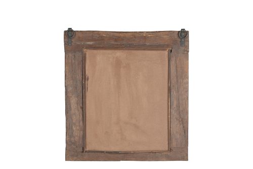 Antique Indian Carved Teak Mirror Frame, 29Hx27x3 - Image 3