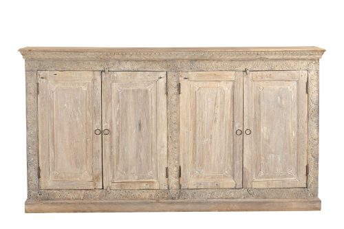 Teakwood Cabinet constructed from Antique Elements, 45Hx84x17 - Image 3