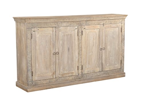 Teakwood Cabinet constructed from Antique Elements, 45Hx84x17