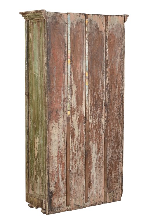 Antique Indian Carved and Painted Armoire,71Hx38x15 - Image 5