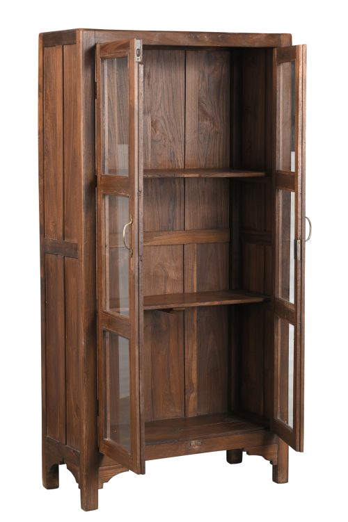 Vintage Anglo-Indian Teakwood Bookcase/Armoire, 60Hx30x14 - Image 3