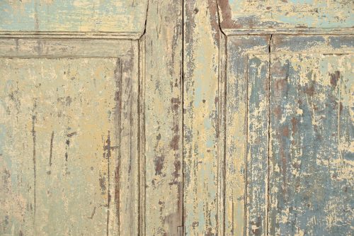 Vintage Anglo-Indian Painted Teakwood and Glass Door, 90Hx46x2 - Image 2