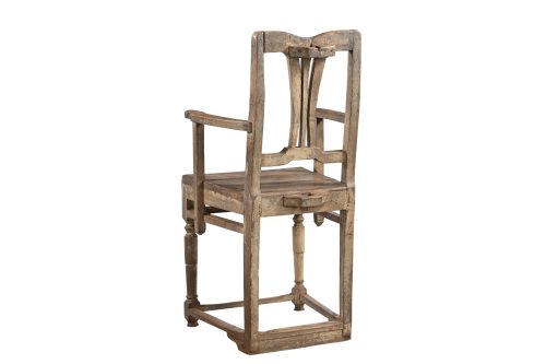 Vintage Anglo-Indian Teakwood "Bar"Chair, 42Hx20x20 - Image 3