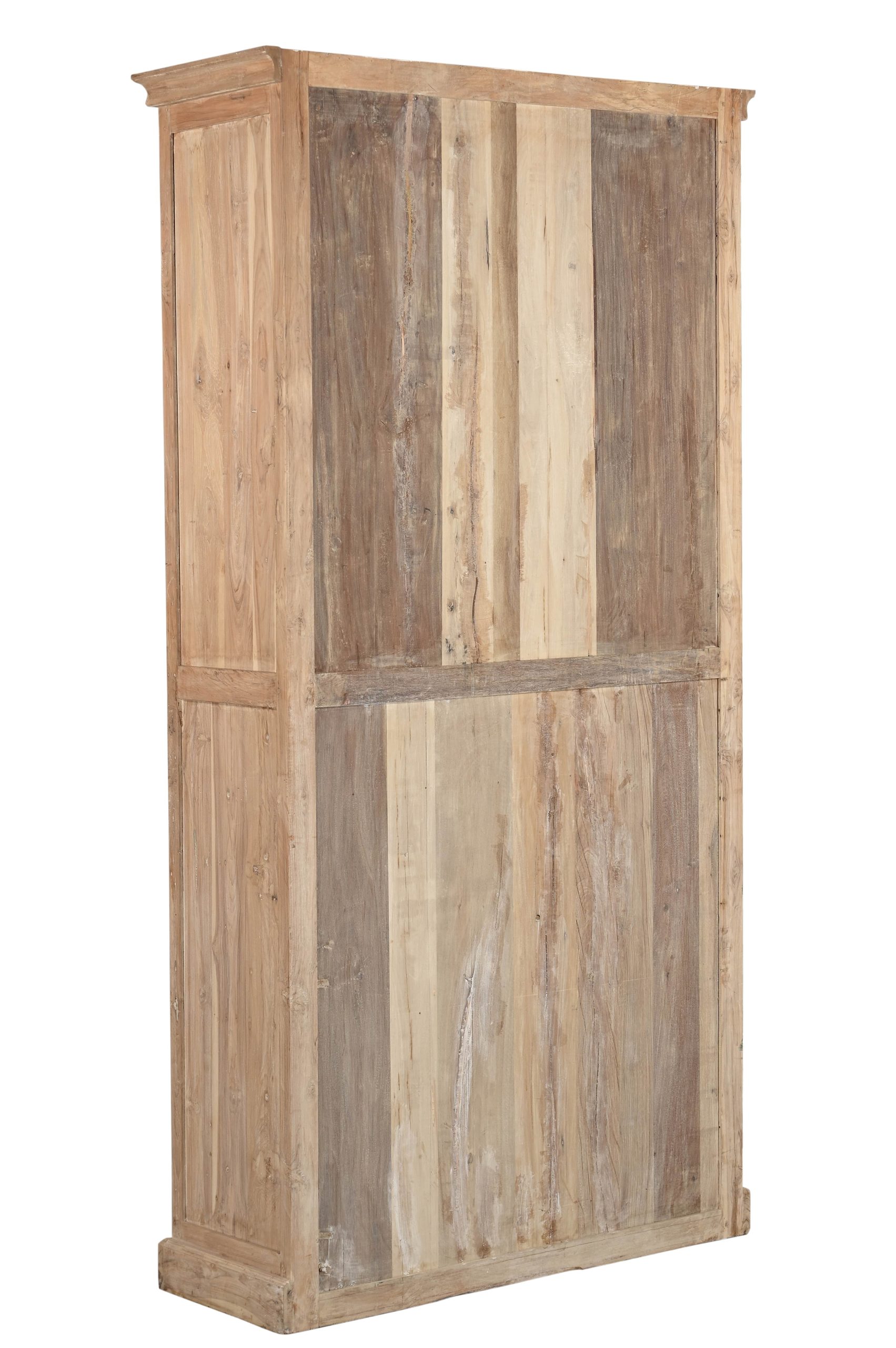 Vintage Anglo-Indian Bleached Teakwood Bookcase/Armoire, 93Hx49x18 - Image 4