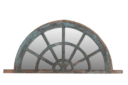 Vintage Anglo-Indian Painted Teakwood Overdoor, 20x45x2