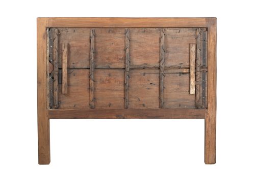 Indian Queen Size Headboard constucted from an Antique Teakwood Door, 54Hx64x3 - Image 3