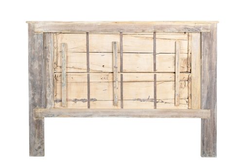 Indian King Size Headboard constructed from an antique door and pillars, 60Hx85x5 - Image 3
