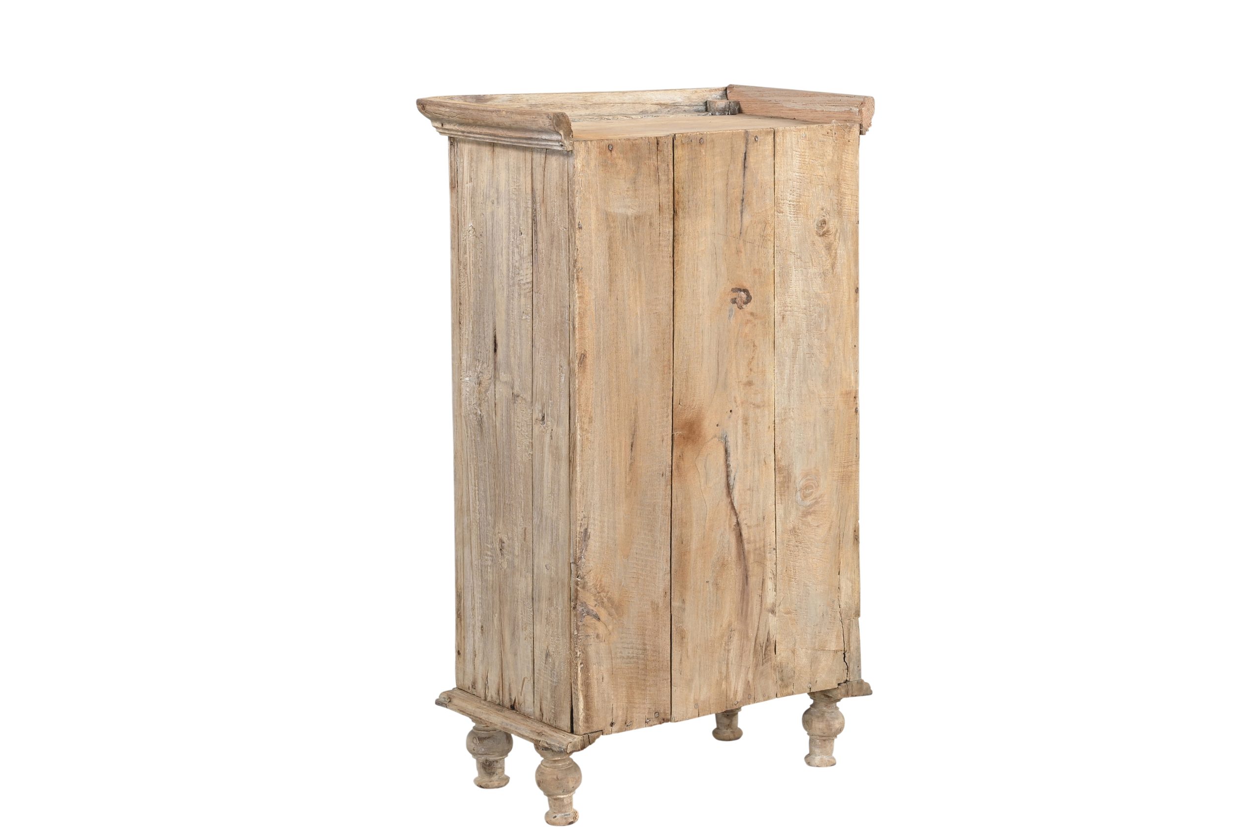 Vintage Indian Bleached Teakwood Small Bookcase/Cabinet, 37Hx21x13 - Image 4