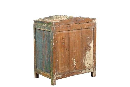 Vintage Indian Painted Teakwood Small Bookcase/Night stand, 27Hx23x15 - Image 5