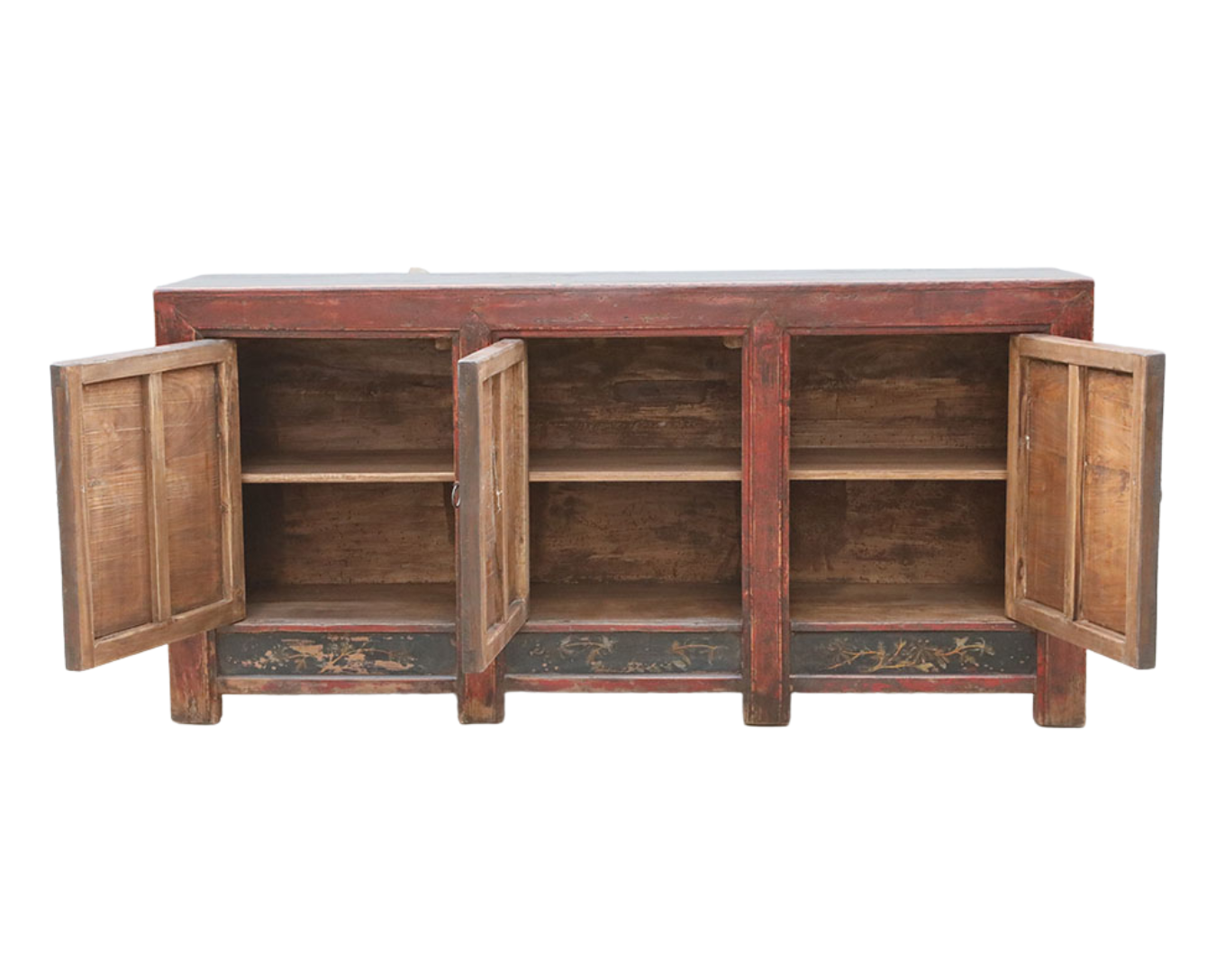 Antique Chinese Painted Rice Cabinet, 35Hx72.5x17.5 - Image 4