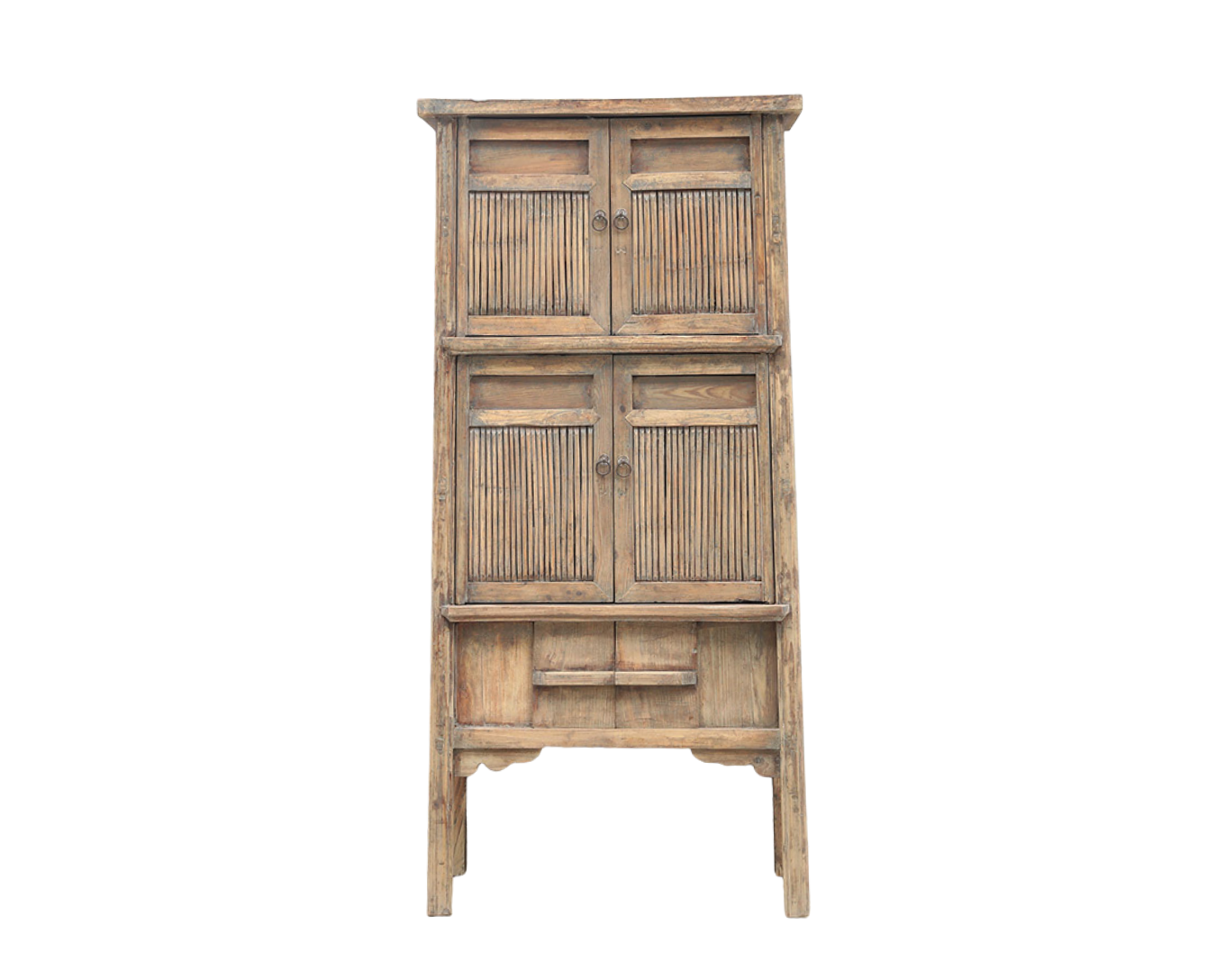 Antique Chinese Pine and Bamboo "Kitchen" Armoire, 74.5Hx34x17 - Image 3