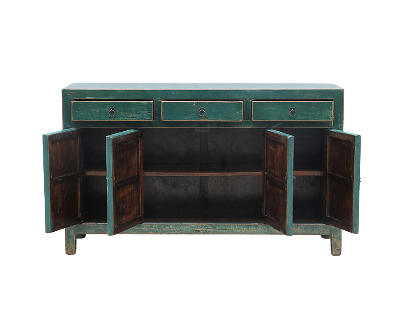 Vintage Chinese Painted Cabinet, 36Hx60x18 - Image 4