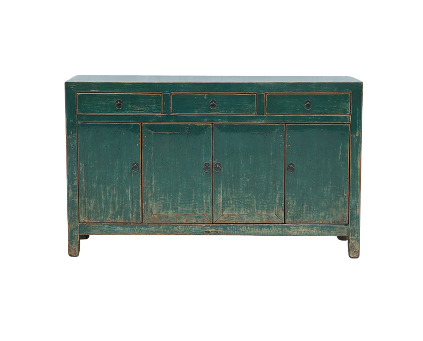 Vintage Chinese Painted Cabinet, 36Hx60x18 - Image 3