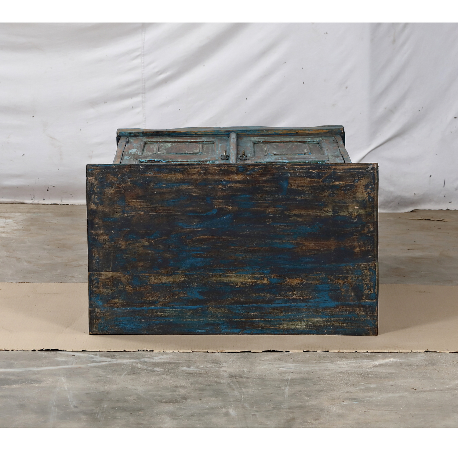 Antique Indian Small Painted Teakwood Armoire, c. 1900, 31.5x18.5x55H - Image 6