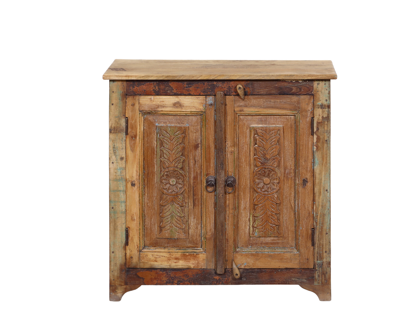 Two-Door Nightstand made from Antique Indian Teakwood Architectural Elements, 28x14x27H - Image 7