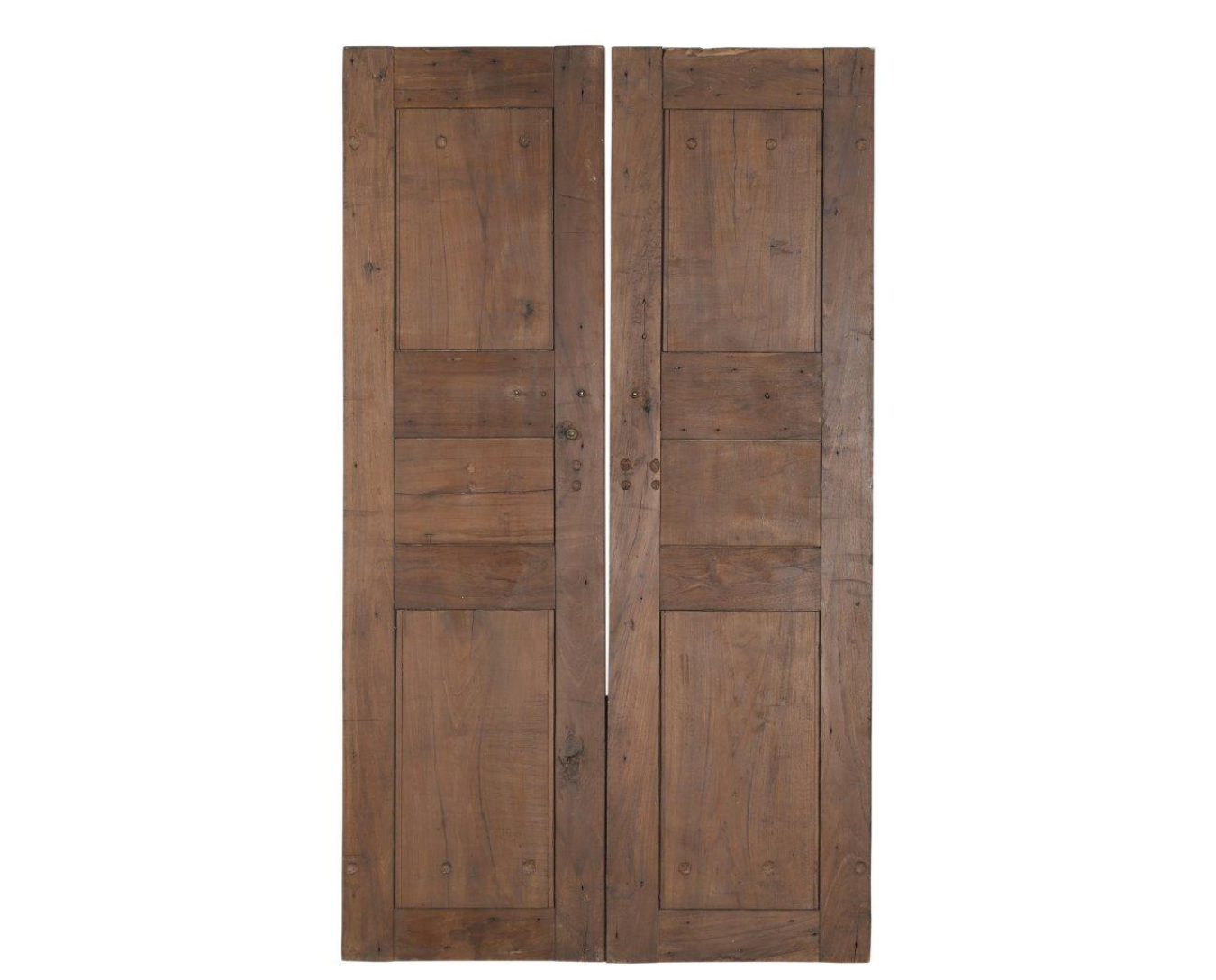 Antique Indian Carved Teakwood Door, c. 1900-20, 82Hx47x2 - Image 4