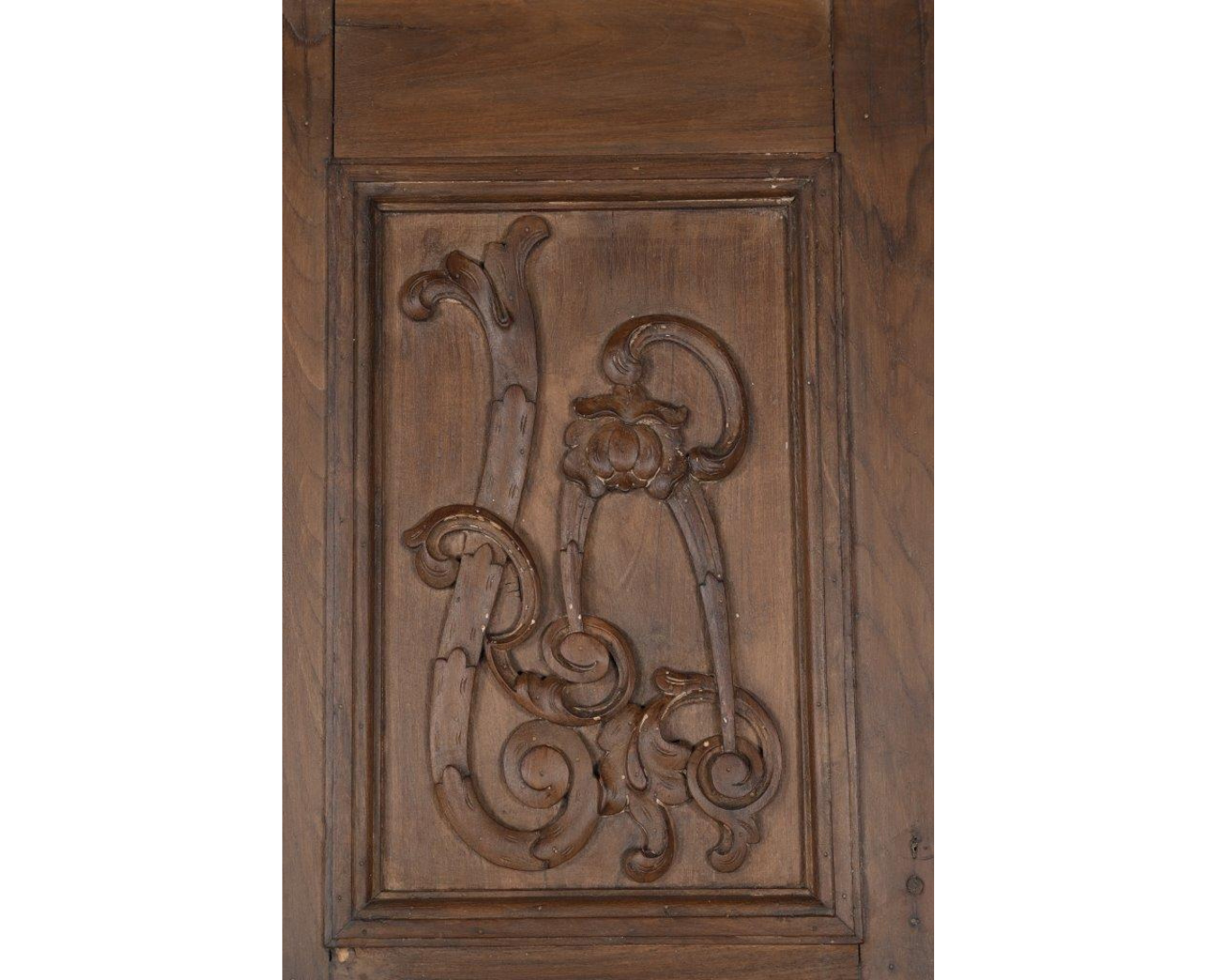 Antique Indian Carved Teakwood Door, c. 1900-20, 82Hx47x2 - Image 3
