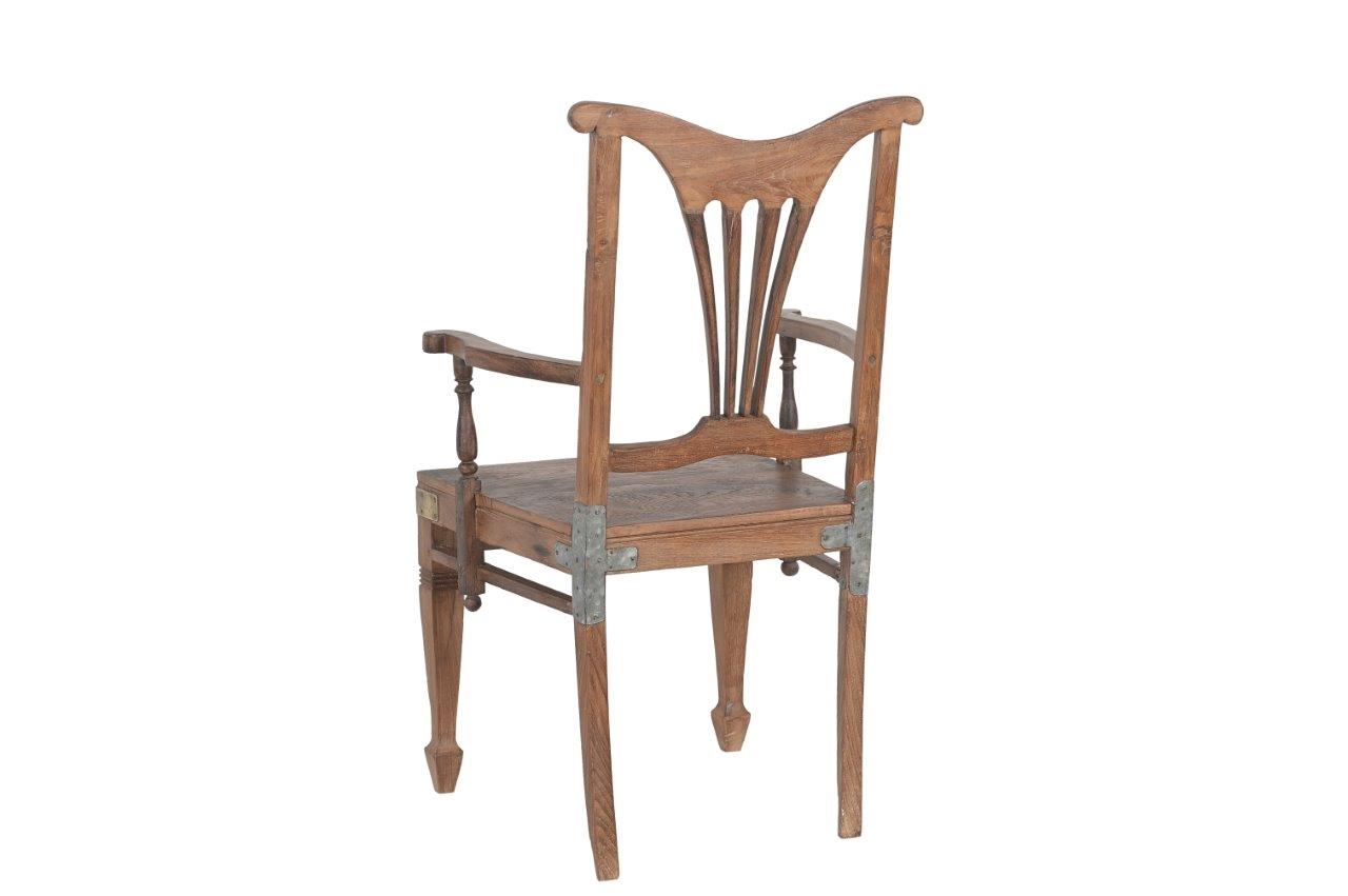 Vintage Anglo-Indian Teakwood Armchair, 40x23x19 - Image 3