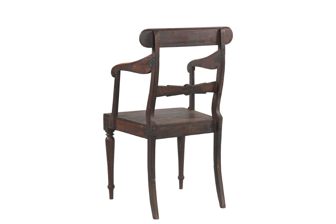 Vintage Anglo-Indian Teakwood Armchair, 41x22x20 - Image 3
