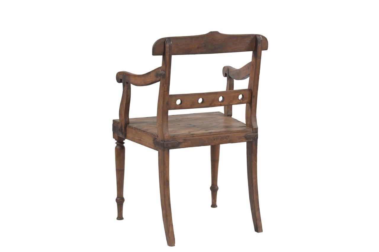 Vintage Anglo-Indian Teakwood Armchair, 36x23x19 - Image 3