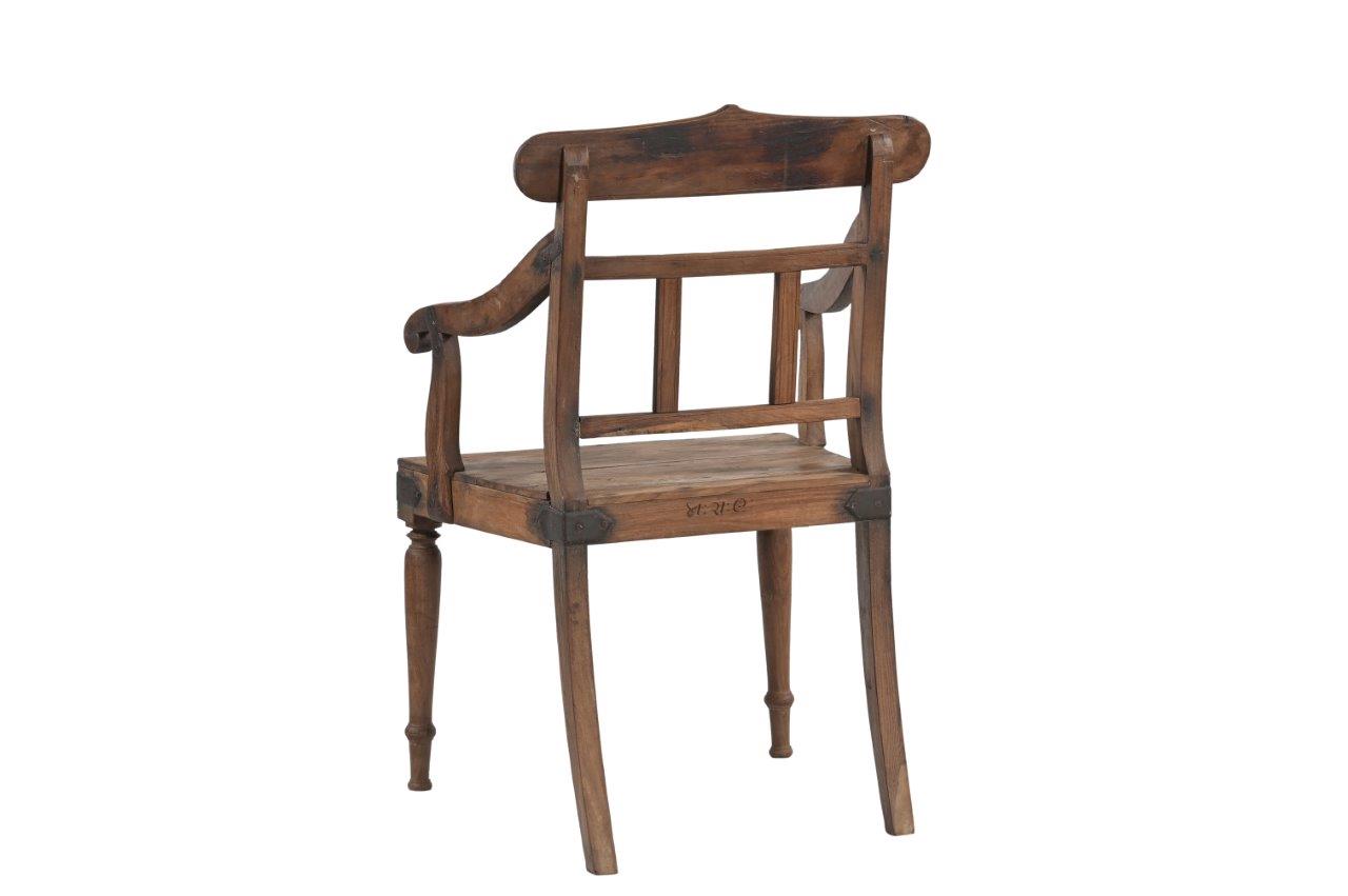 Vintage Anglo-Indian Teakwood Armchair, 37x23x19 n - Image 3