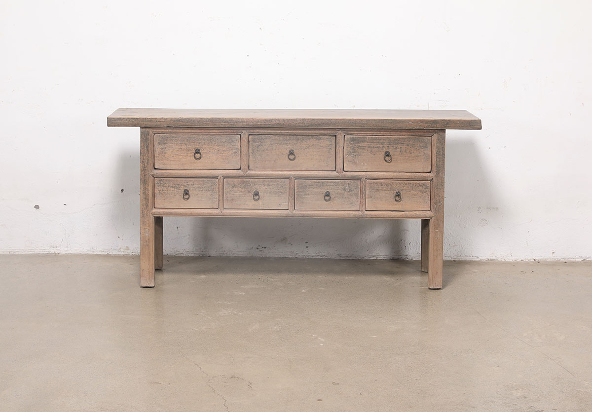 Antique Chinese Pine Console Table, 70x18x33.5H - Image 4