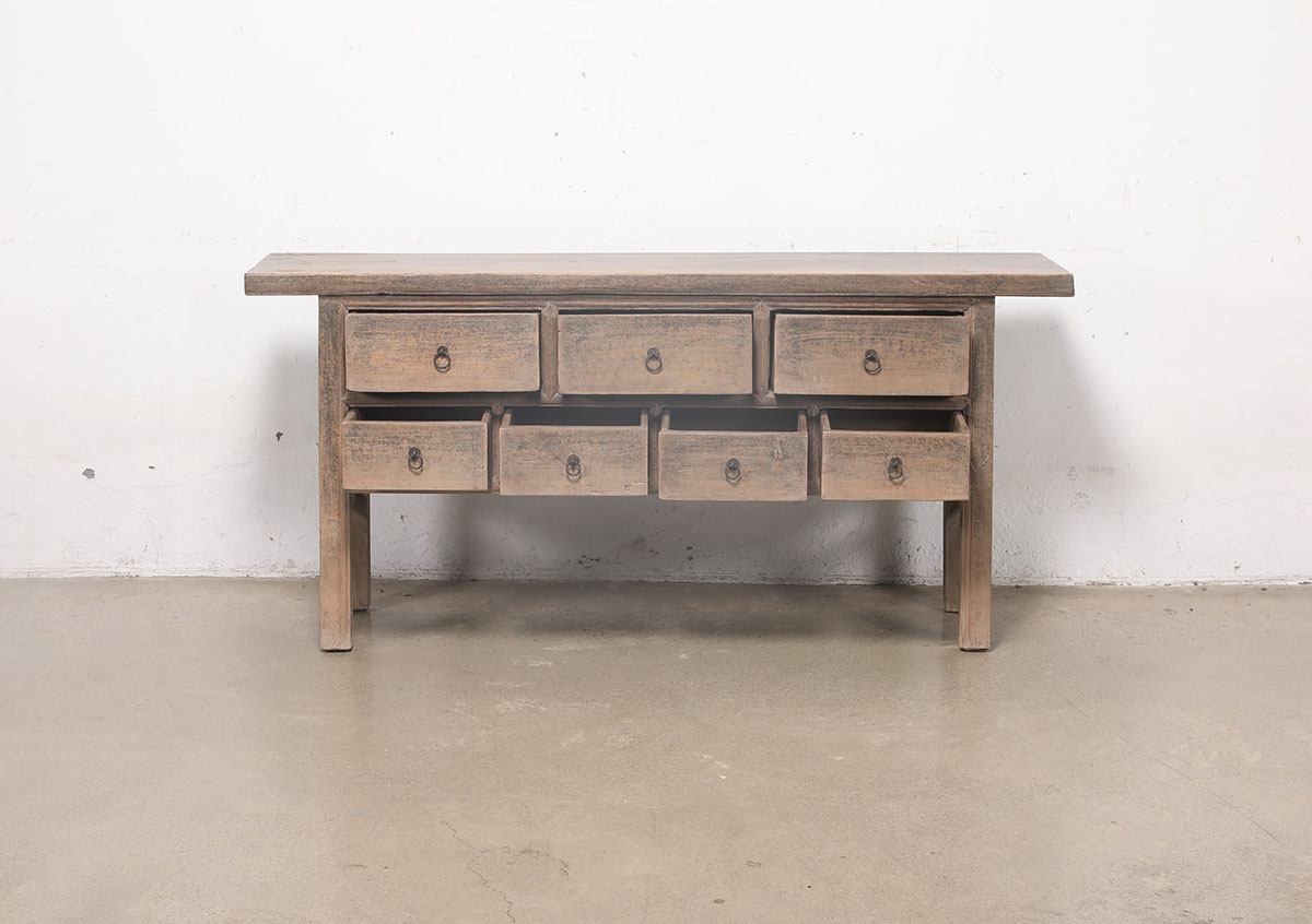 Antique Chinese Pine Console Table, 70x18x33.5H - Image 5