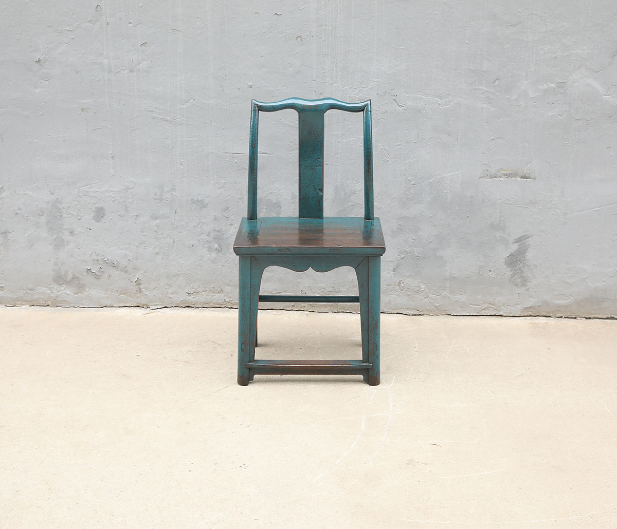 Antique Chinese Painted Elm Chair, 20x16x36H - Image 3